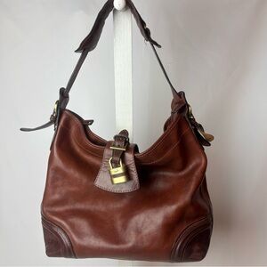 VeraPelle Italiana Conciata Al Vegetale Made Italy Leather Shoulder Bag W/Lock